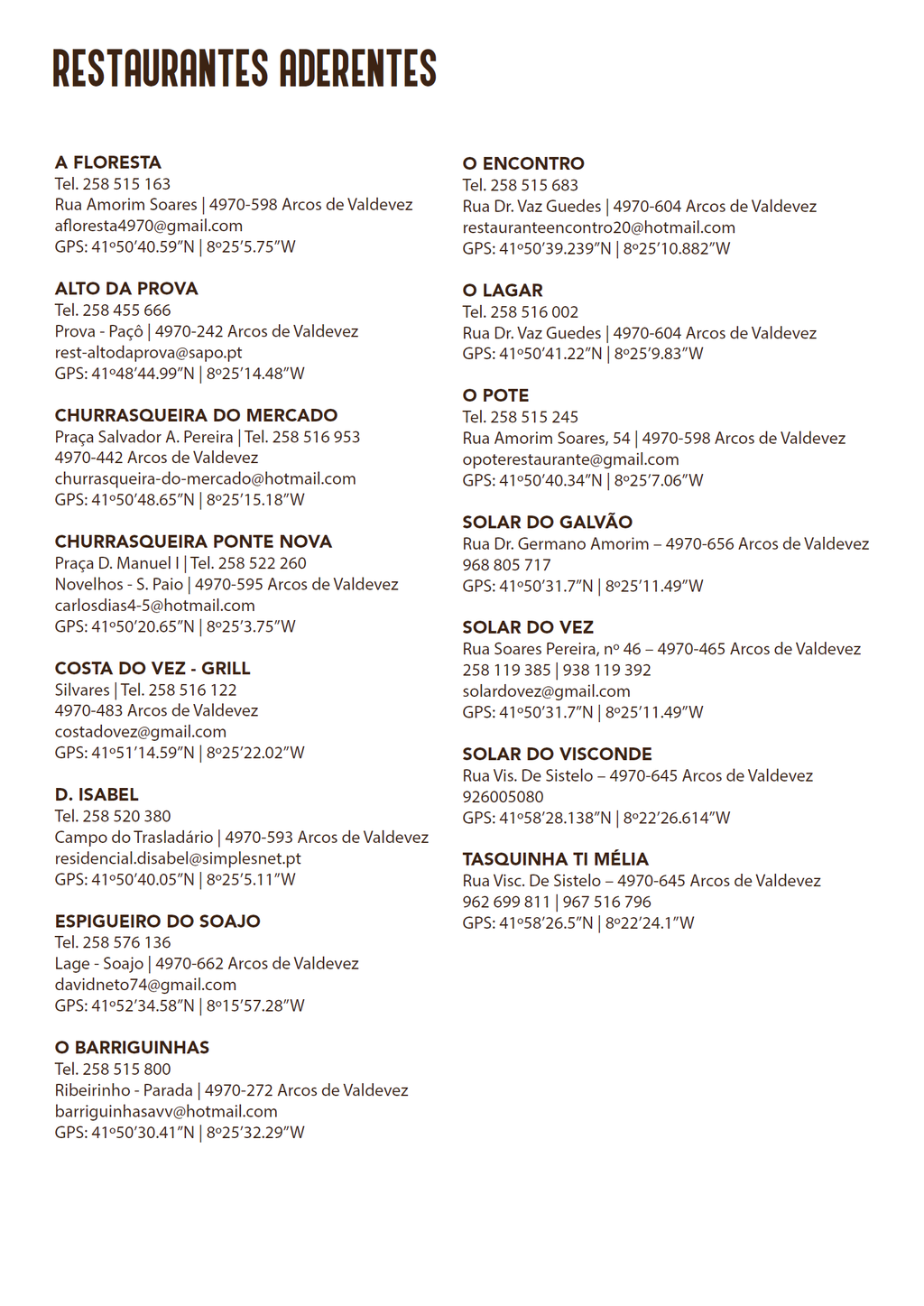 restaurantes aderentes